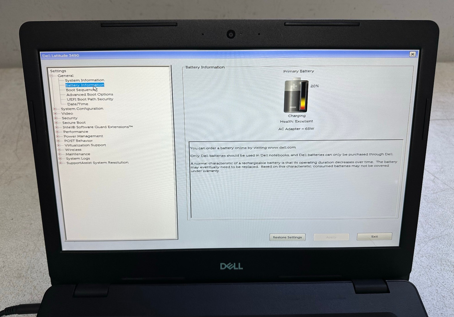 Dell Latitude 3490 14″ FHD (i7-8550U @1.80, 8GB RAM, Boot To Bio) NO HD/ADAPTER