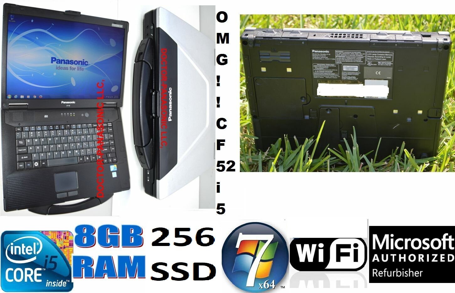 Panasonic CF-52 MK3 IntelCore i5-M540 @ 2.50GHz✔️8GB✔️256SSD✔DVDRW. WIN7PRO64BIT
