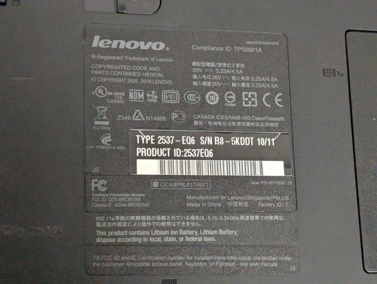 Lenovo ThinkPad T410 Intel i5-520M 2.4GHz 3GB 112GB Win7 Floppy Disk Sound Bar