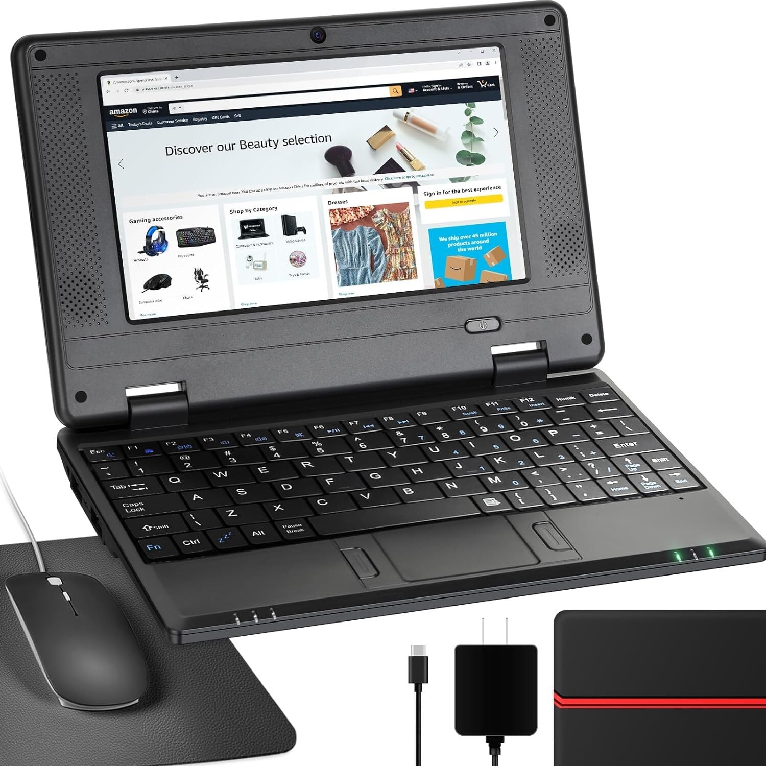 Portable Laptop Computer 7” IPS Quad Core Android 12.0 Netbook Wi-Fi For Kid