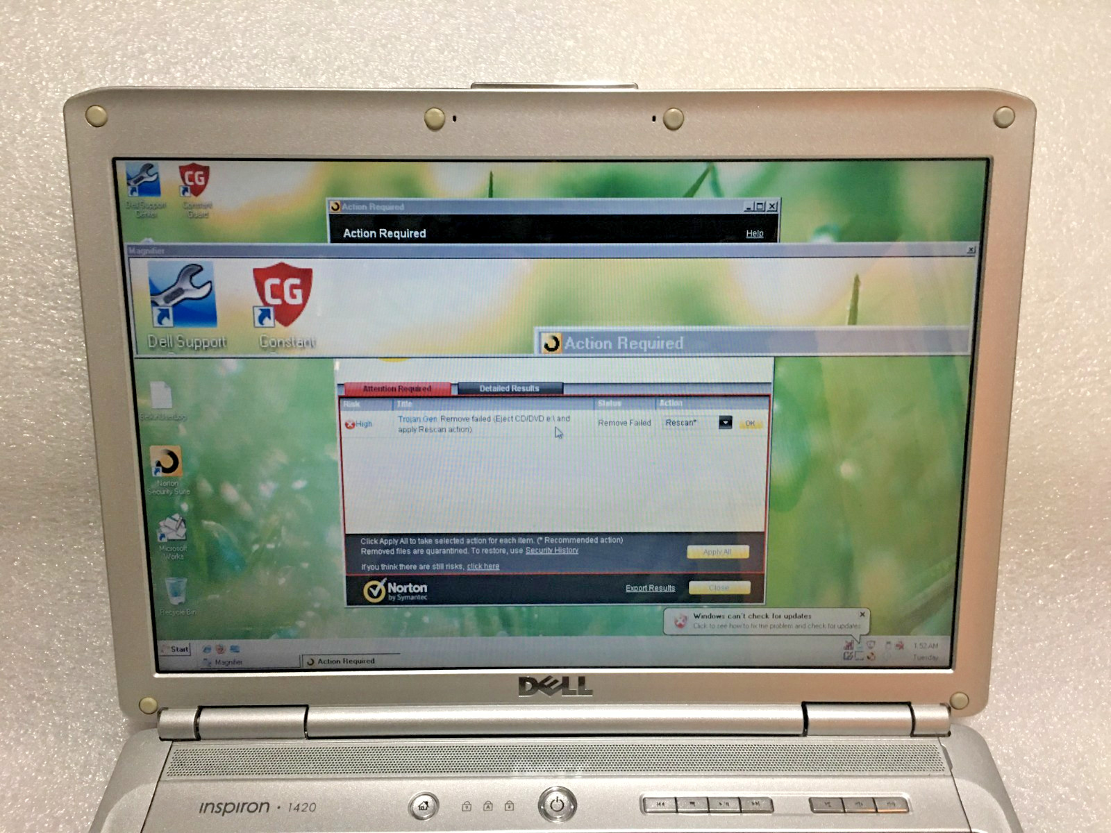 Dell Inspiron 1420 14″ Laptop Intel Core 2 Duo 1014MB Intel (R) Cote (TM) 2 DUO