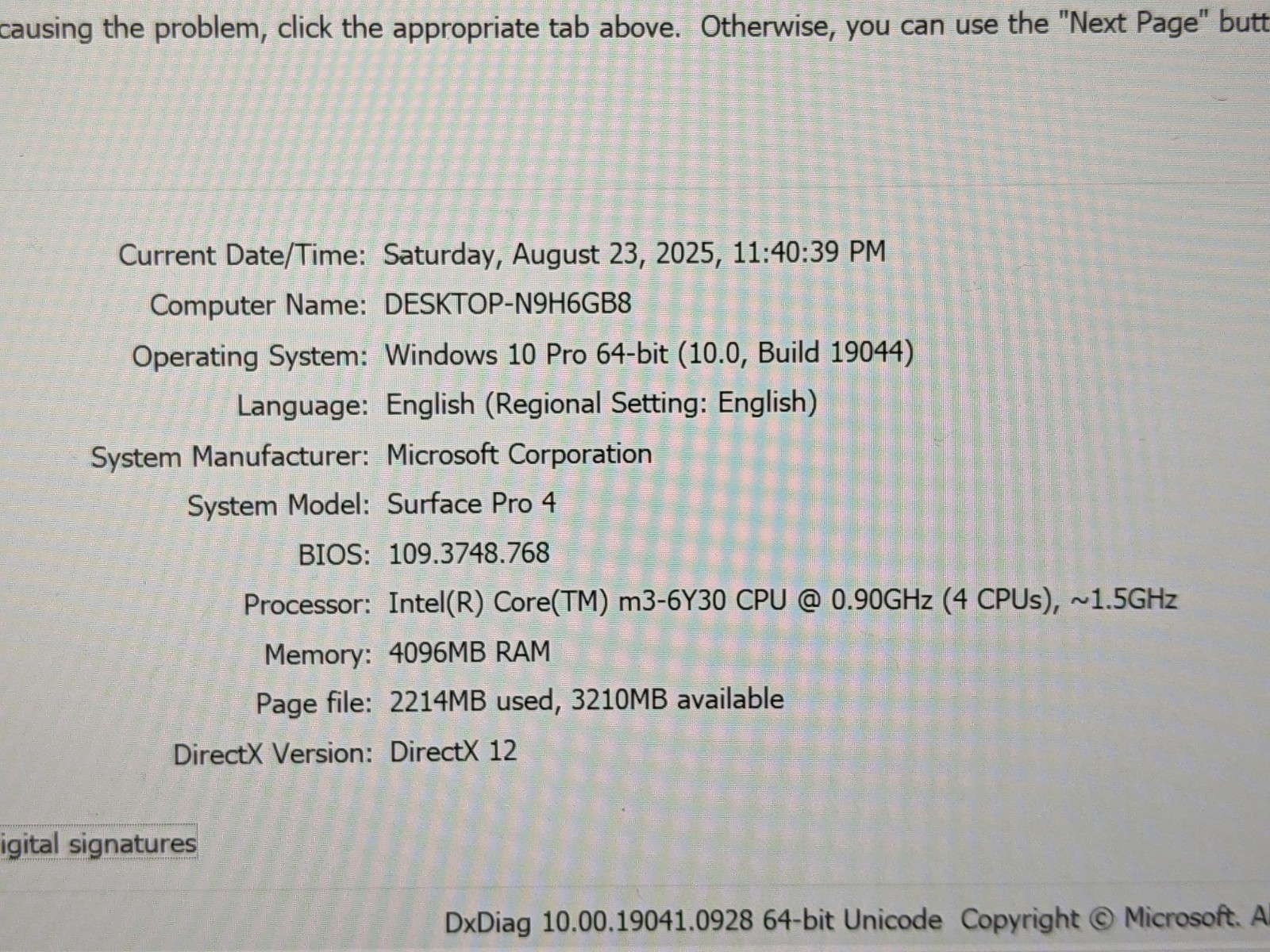 MS Surface Pro 4 1724 12.3″2736×1824 TOUCH m3-6Y30 900MHz 4GB 128GB SSD Win10Pro