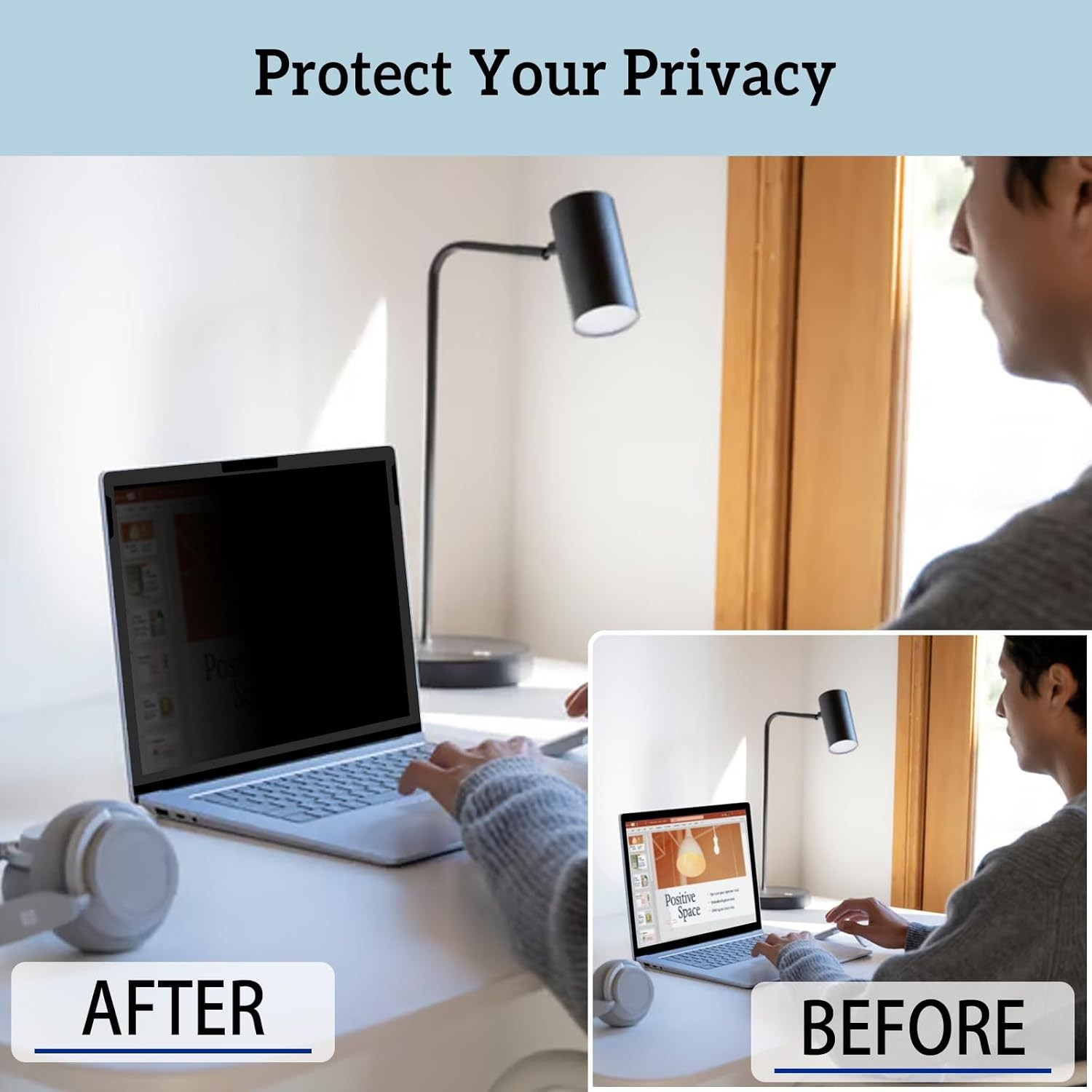 Removable Privacy Screen for Microsoft Surface Laptop Go 12.4 inch, Anti-Spy