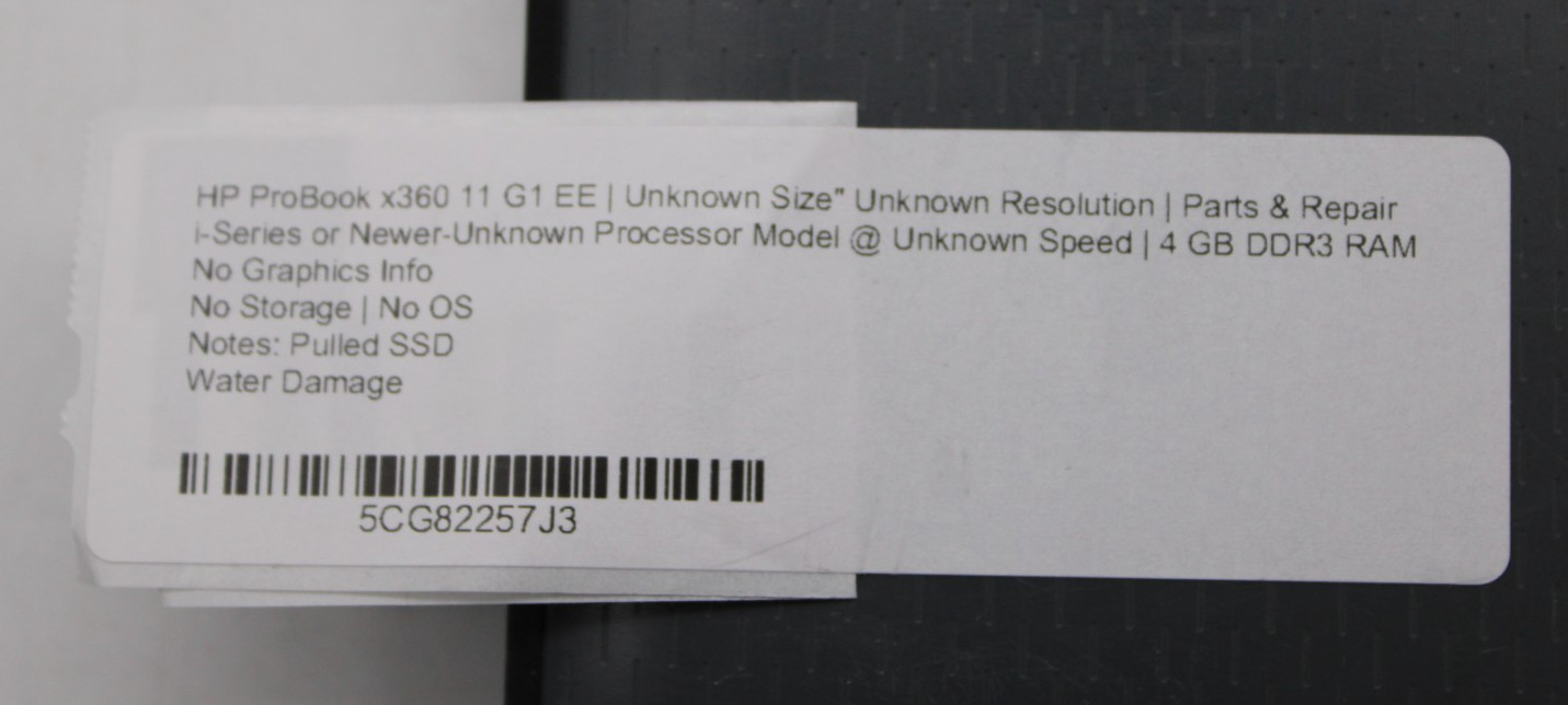 HP ProBook x360 11 G1 EE 11.6″ i-Series 4GB RAM NO STORAGE/OS *PARTS/REPAIR*