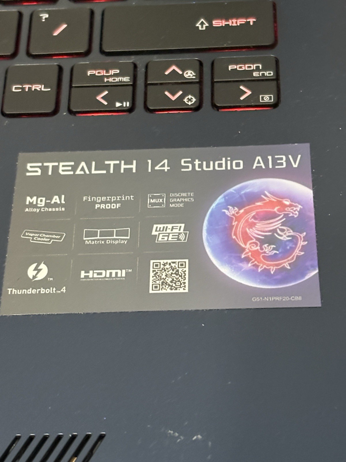 Stealth 14 Studio A13V Mg-Al Fingerprint Proof Gaming Laptop