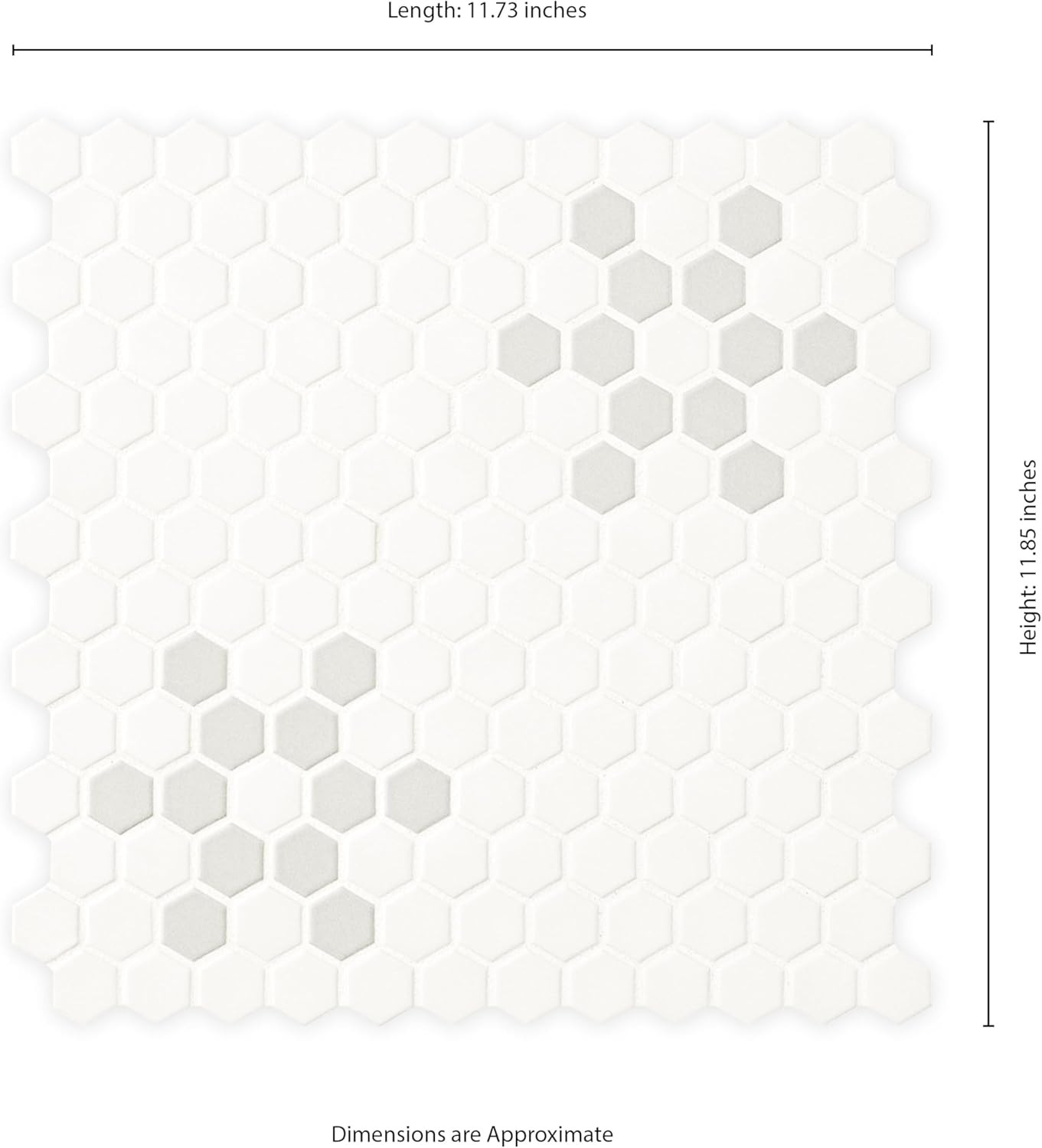 Stylish 12×12 Matte Porcelain Tile in White & Gray for Backsplash & Floors