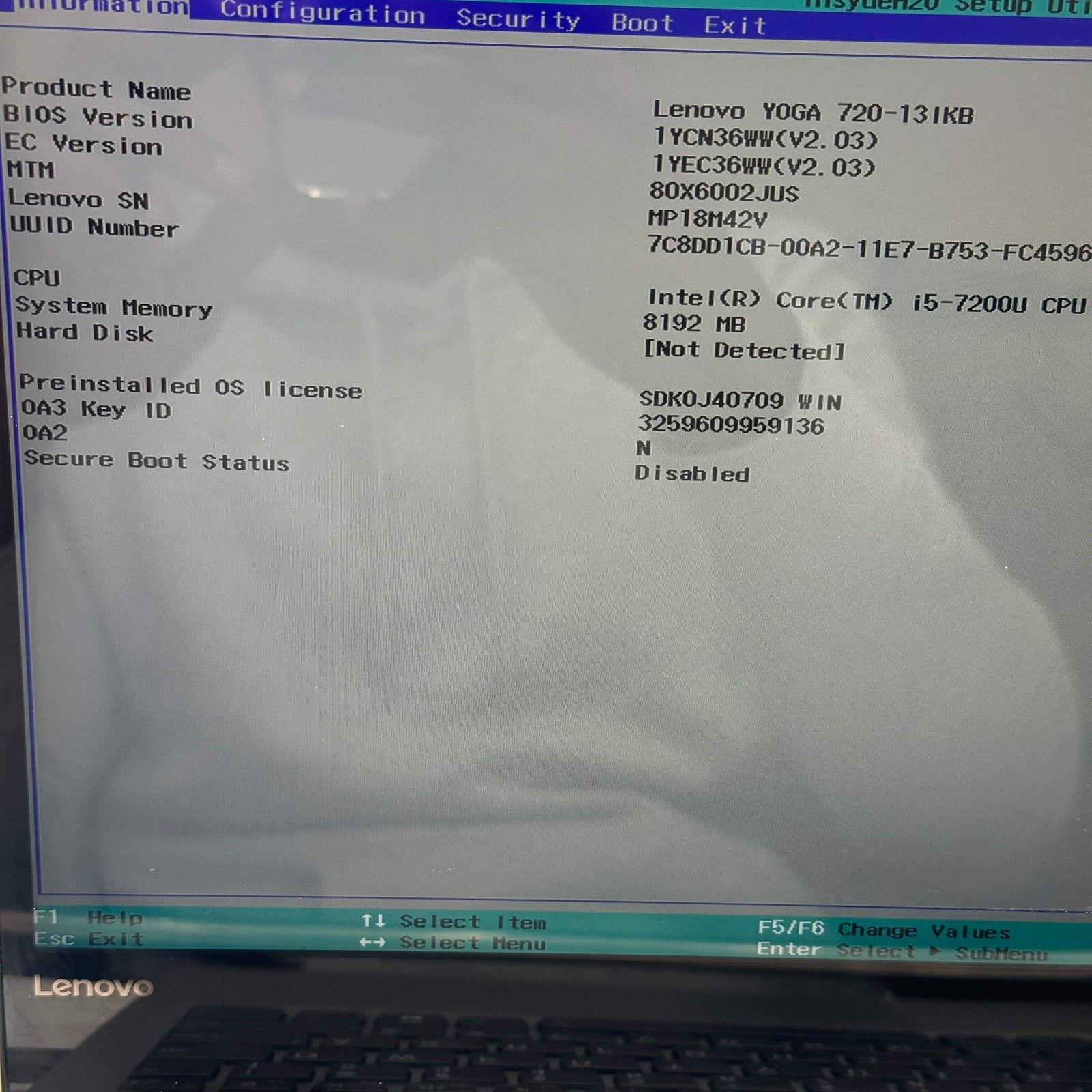 Lenovo Yoga 720-13IKB 13.3″ Touchscreen Laptop i5-7200U 8GB RAM For Parts/Repair