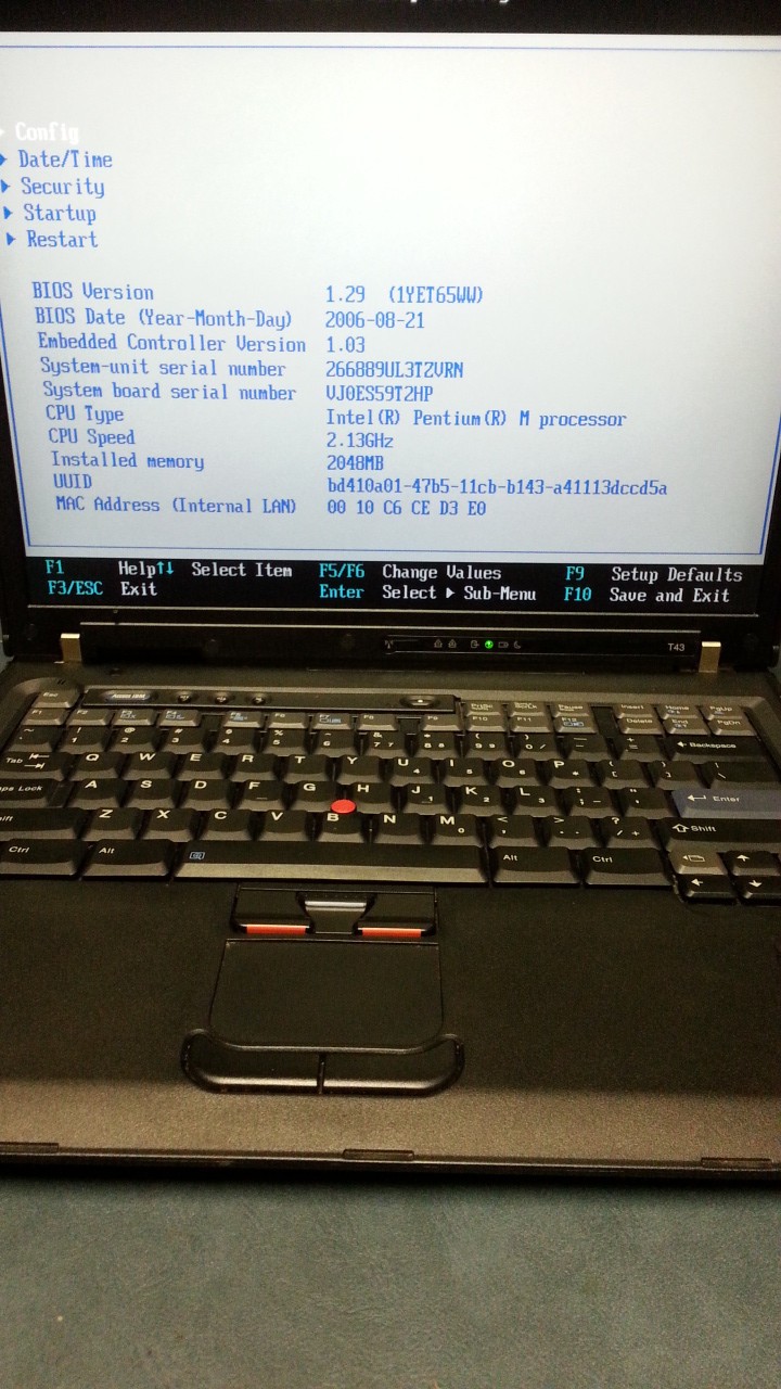 IBM T43 15″ low 23hrs LCD FLEXVIEW XP COLLECTOR SAMSUNG 160GB THINKPAD