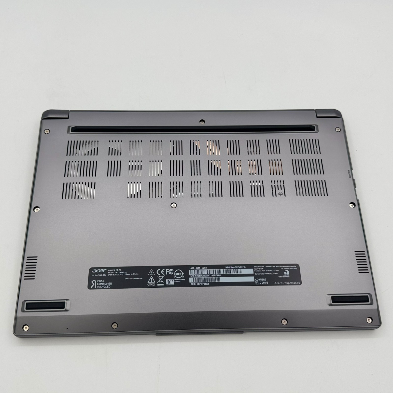 Acer Aspire 14 AI Copilot+ PC Intel Ultra 7 256V 1TB SSD 16GB Laptop Gray