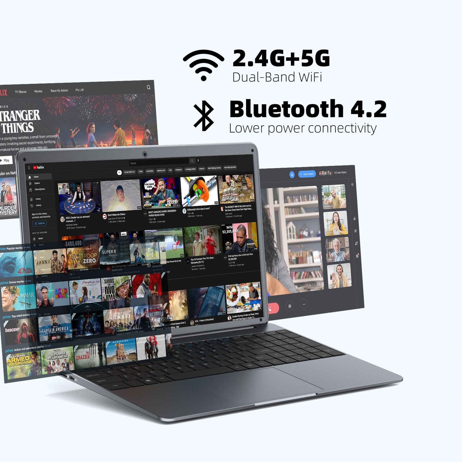 SGIN 15.6″ Full HD Laptop 7000mAh 24GB RAM 512GB SSD Windows 11 Intel N5095 WiFi