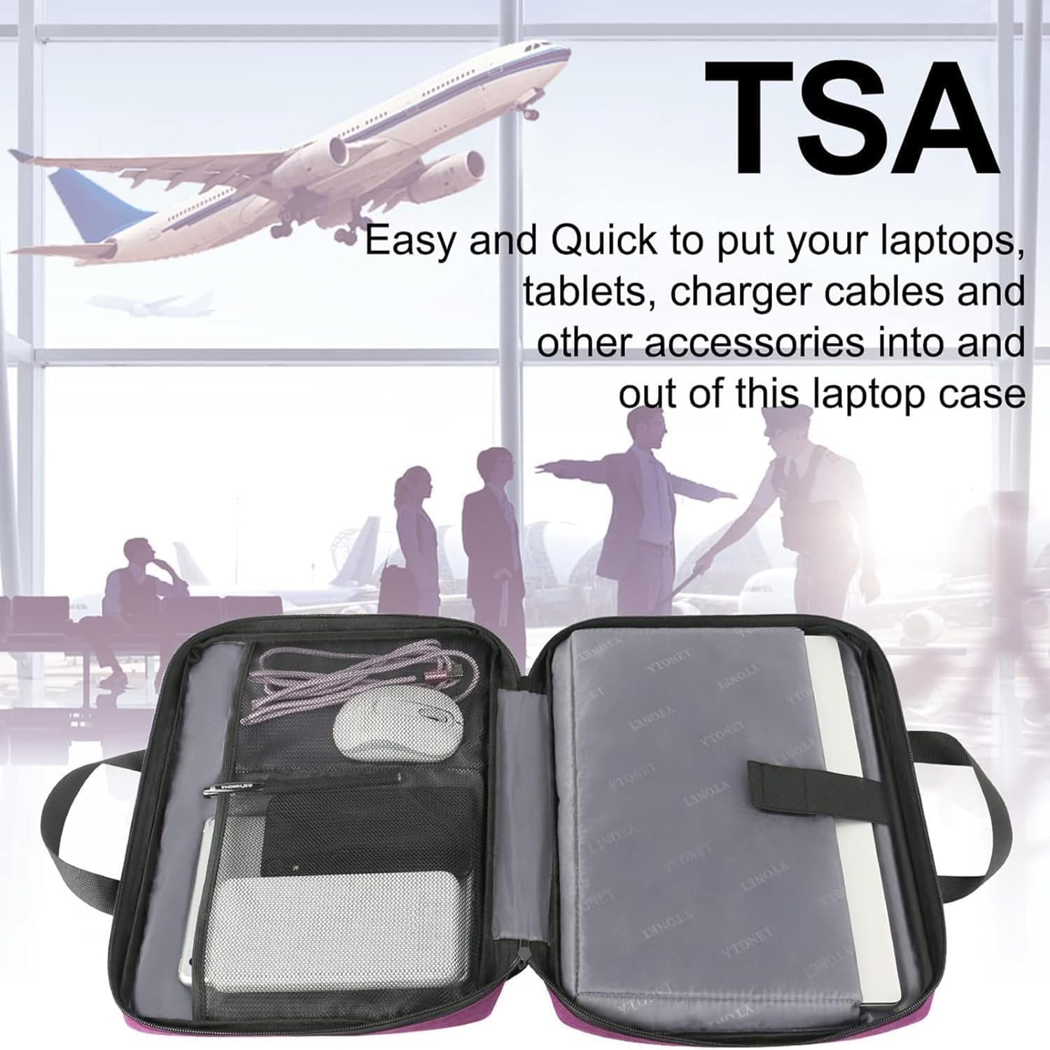 Laptop Sleeve Case 15.6 Inch, Slim TSA Laptop Cover with Handle for HP Dell Leno
