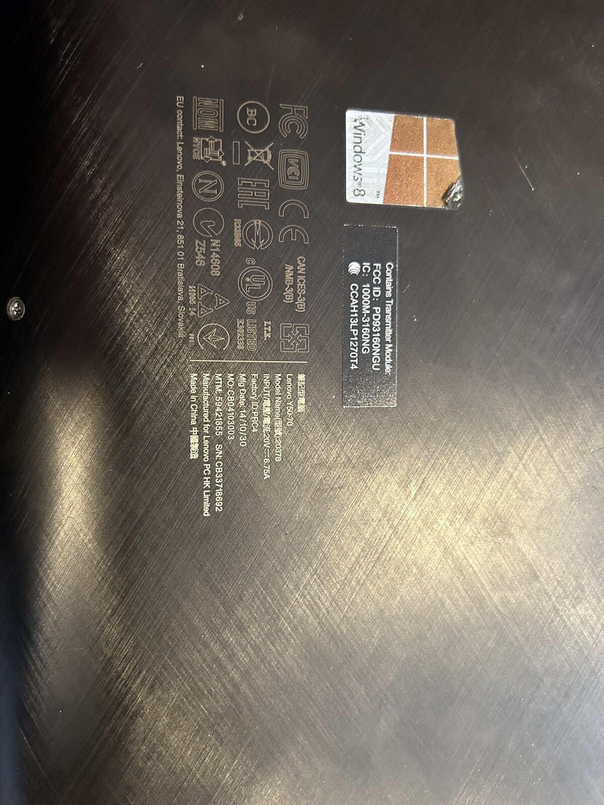 Lenovo 17 inch Y50-70 I7 GFORCE GTX Used/Parts