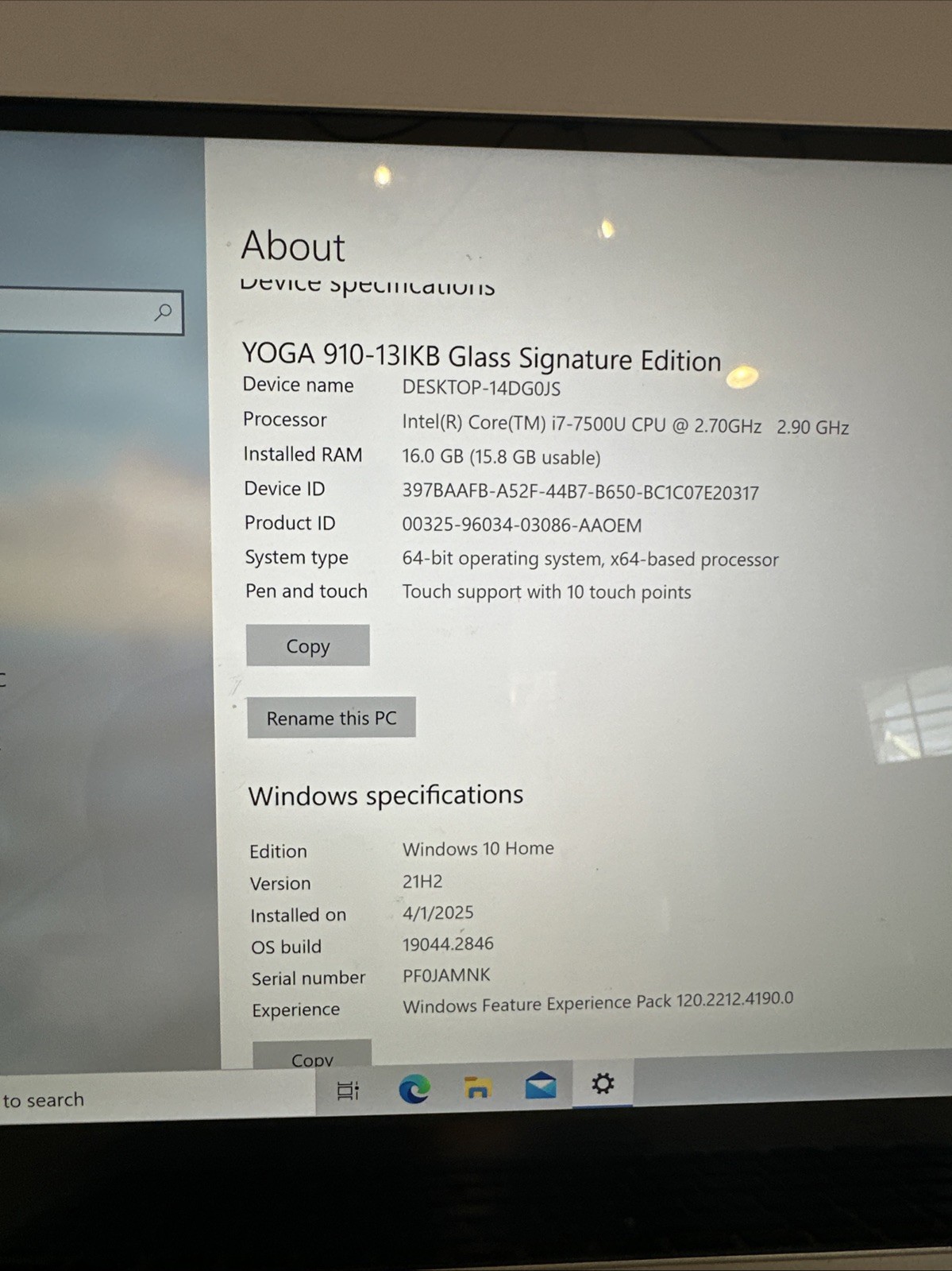 Lenovo Yoga 910-13IKB Signature Edition 4K Touch Screen Laptop Windows 10 i7 CPU