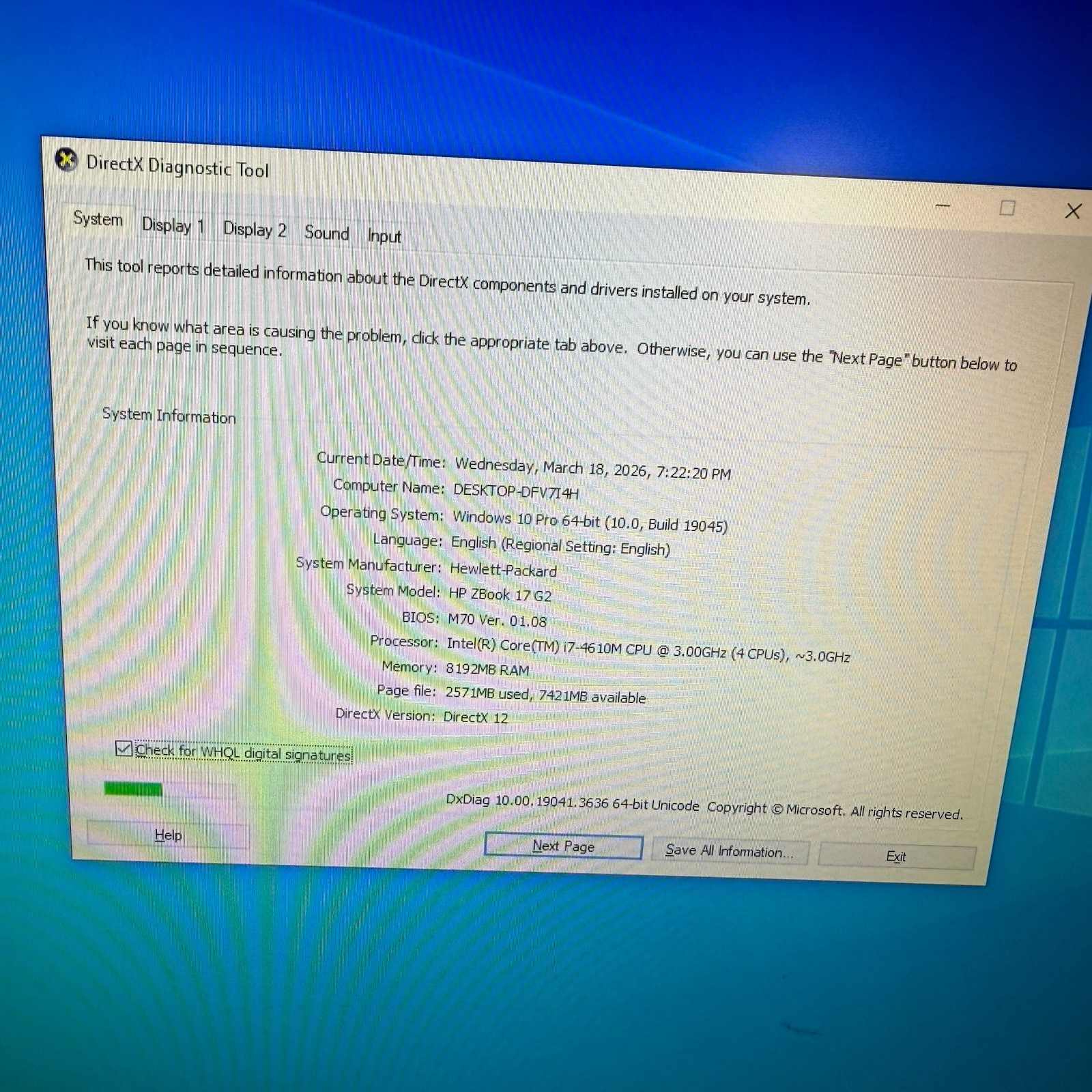 Hp Zbook 15 15.6 in (500 GB, Intel Core i7 4th Gen., 2.80 GHz, 8GB) W10
