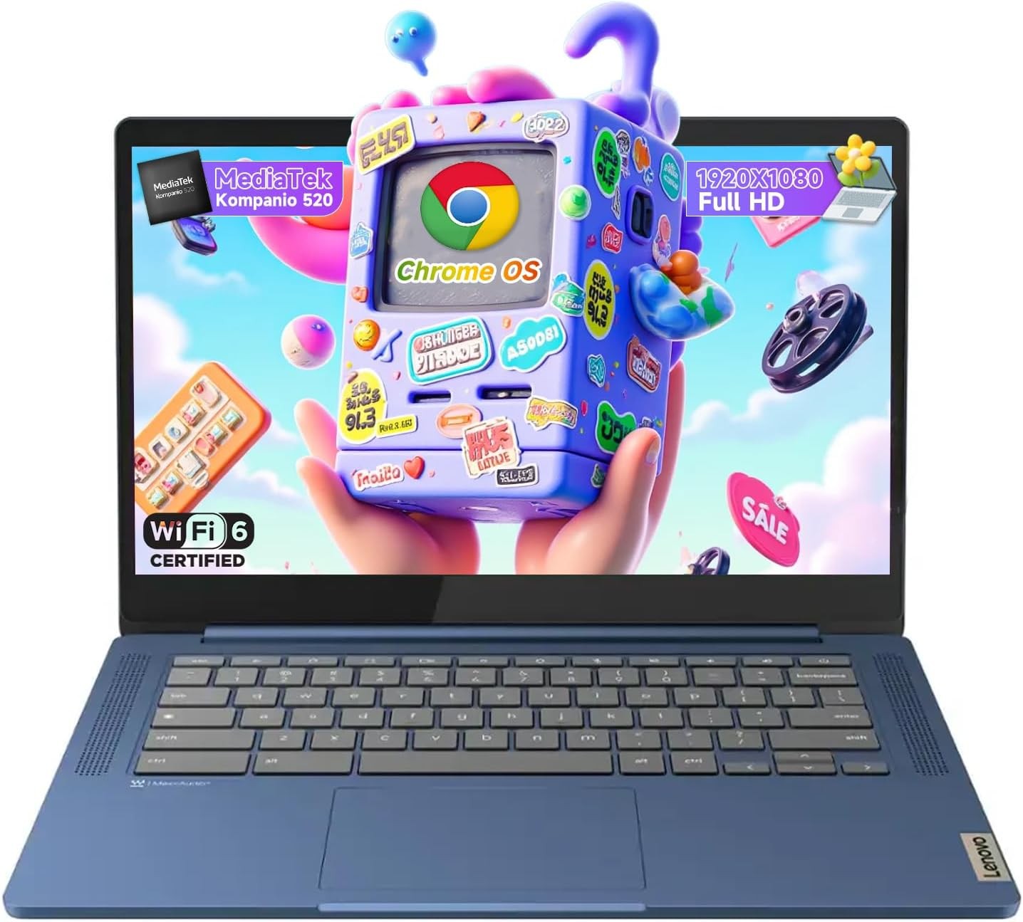 Lenovo IdeaPad Slim 3 Chromebook Laptop,14″HD,MediaTek Kompanio 520,UpTo 4G 320G