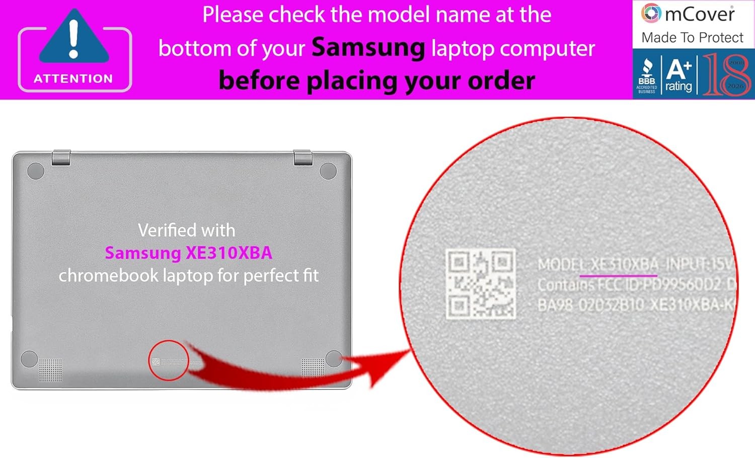 Case for 2020~2022 11.6″ Samsung Chromebook 4 XE310XBA Series Laptop – Purple