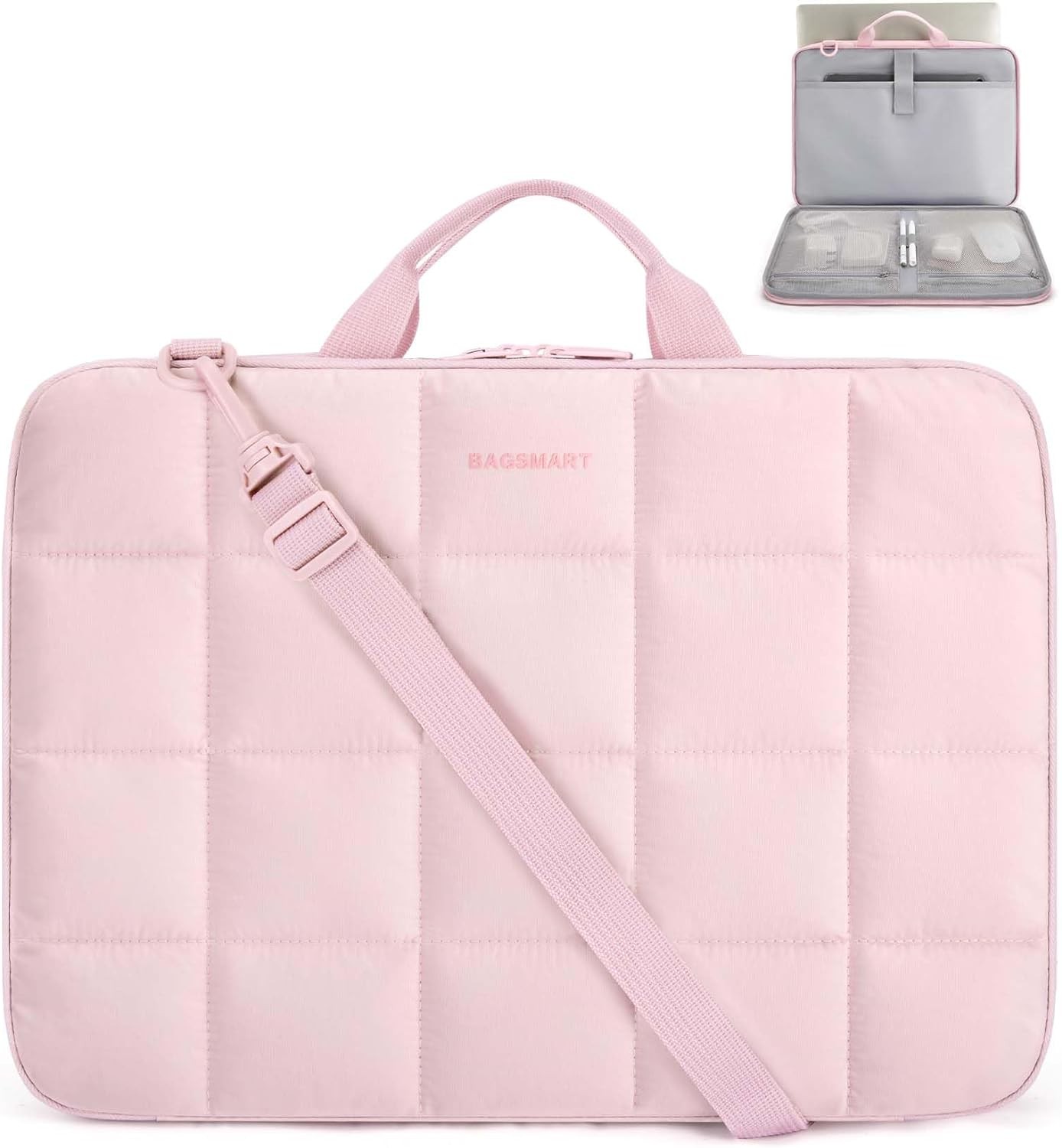 Puffy Laptop Sleeve Bag for Women, MacBook Case for Dell, HP, Lenovo, 15-15.6 in
