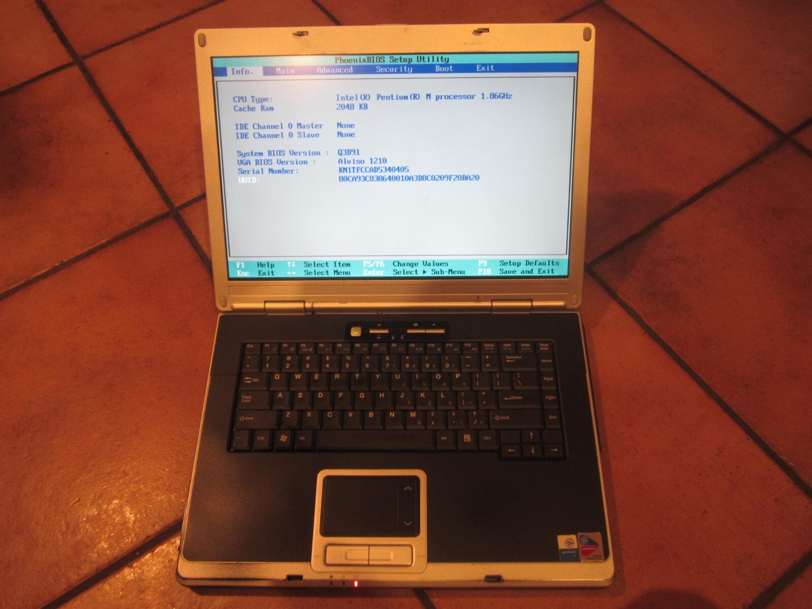 QCI QCOM CS10 KN1 Laptop 2GBRAM NoHD Boots to BIOS SCREEN INTACT NoCORD – PARTS