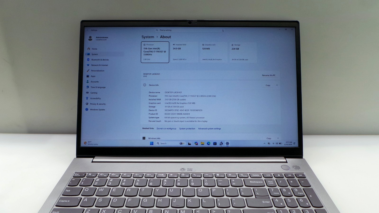Lenovo ThnikBook 15 G2 ITL 15.6” i7-1165G7 2.8GHz 24GB DDR4 256GB SSD WIN 11 PRO