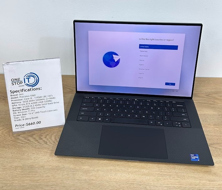 Dell Precision 5560 Core i9 11950H, 32GB DDR4 3200MHz, RTX A2000, 512GB SSD 2021