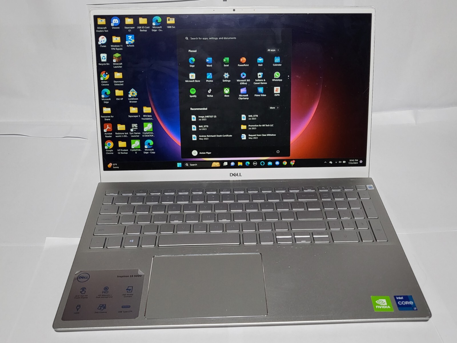 Dell Inspiron 5502 15.6″ Laptop| Intel i7 1165G7|500GB |16GB RAM |Nvidia| Win11