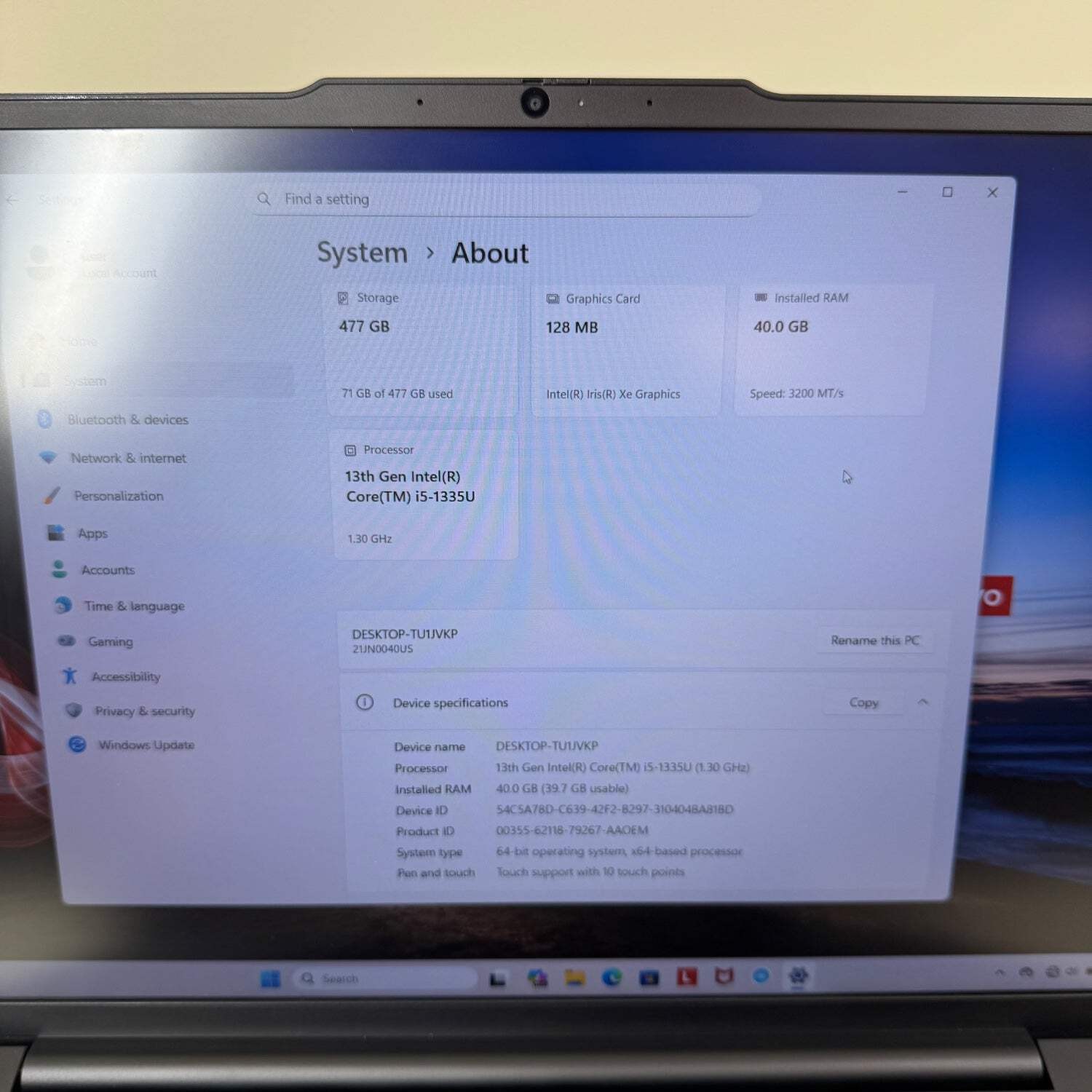Lenovo ThinkPad E16 Gen 1 21JN0040US 16″ i5-1335U 1.3GHz 40GB RAM 512GB SSD