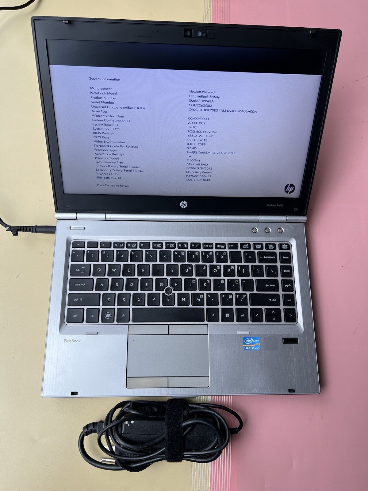HP Elitebook 8460p 14” Core i5-2540M 2.6GHz 6GB RAM 500GB HDD WEBCAM BLUETOOTH