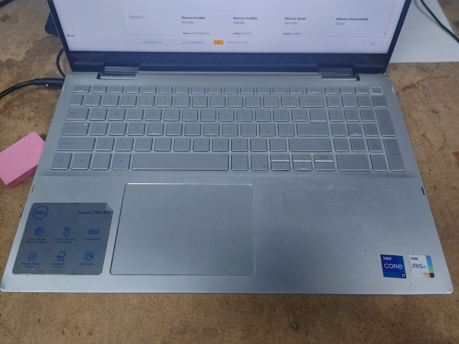 Dell Inspiron 7506 2-in-1 15.6″ FHD i7-1165G7 8GB RAM 512GB SSD No OS