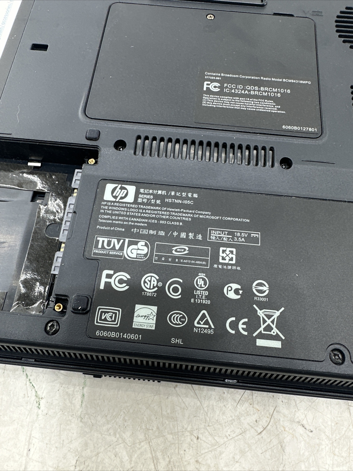 HP Compaq nx6110 15” Notebook (Intel Celeron M 1.60GHz 512Mb Ram NO HDD