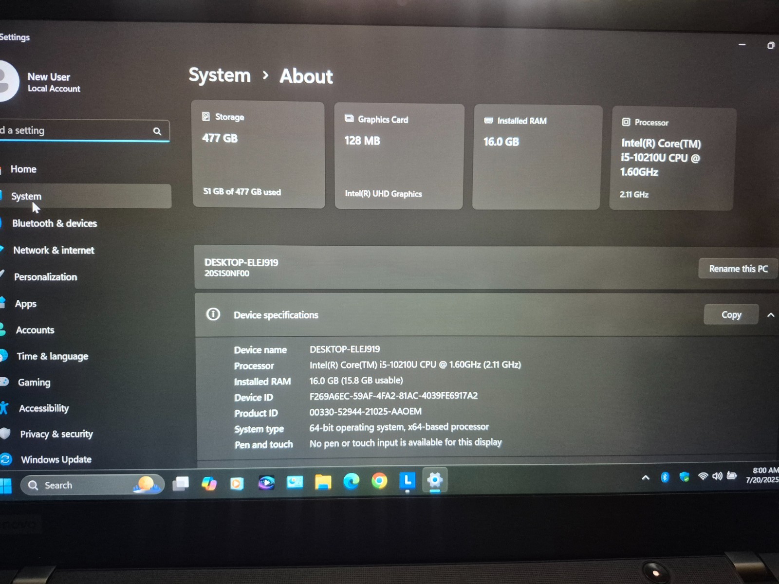 LENOVO THINKPAD T14 GEN 1 i5-10210 16GB RAM 512GB NVMe WIN 11 PRO + OFFICE 2021