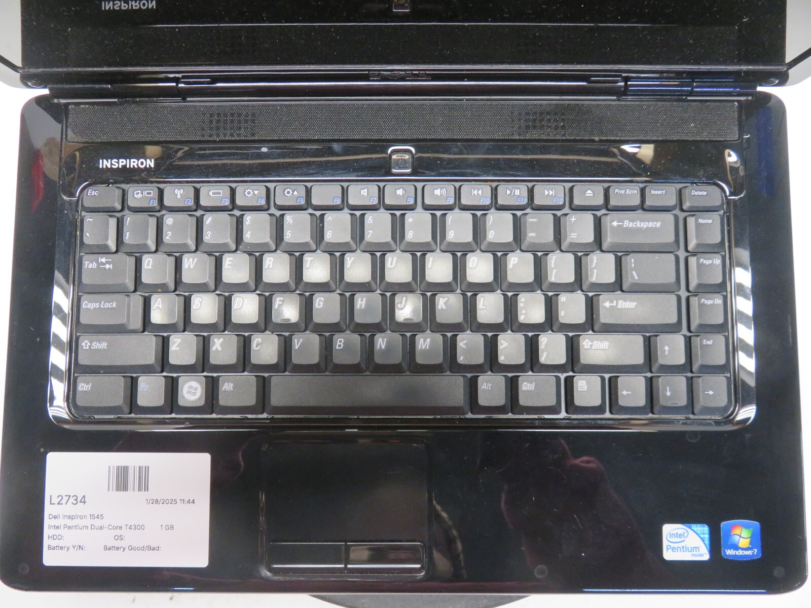Dell Inspiron 1545 Intel Pentium Dual-Core T4300 2.1GHz 1 GB NO HDD No Batt