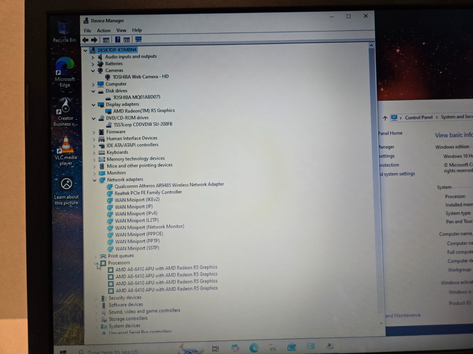 Toshiba Satellite C75D 17.3″ Laptop AMD A8-6410 6GB 750GB Win-10 DVD-RW Web-Cam