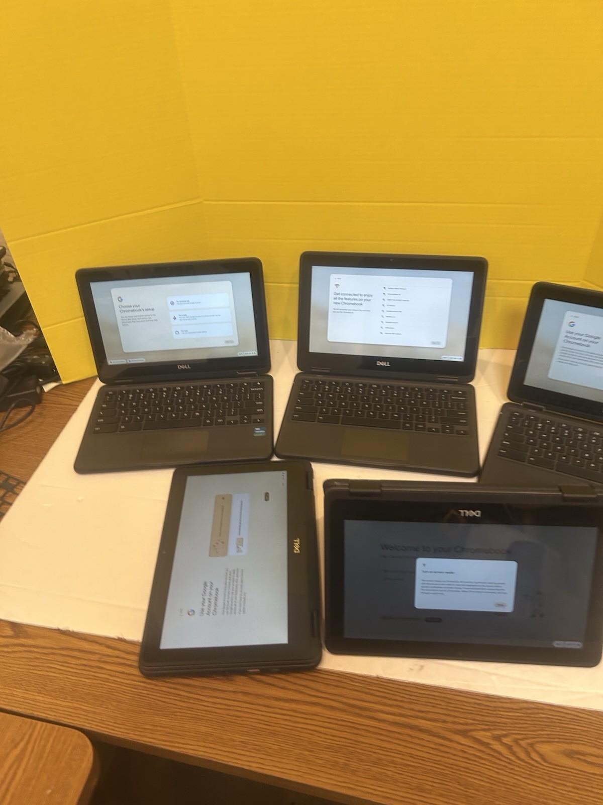 lot 5 Dell Chromebook 3100 2-in-1 11.6″ Touchscreen Laptop Celeron 4GB RAM 32GB