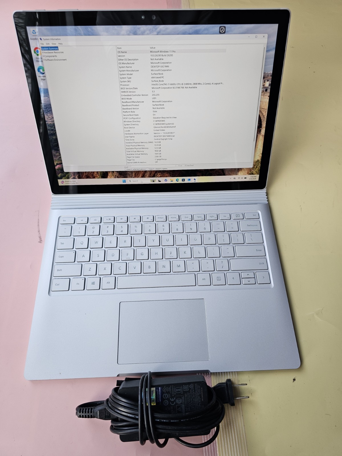 Microsoft Surface 1703 Core i7-6600U 16GB RAM 512GB SSD NVIDIA BACKLIT 3000×2000