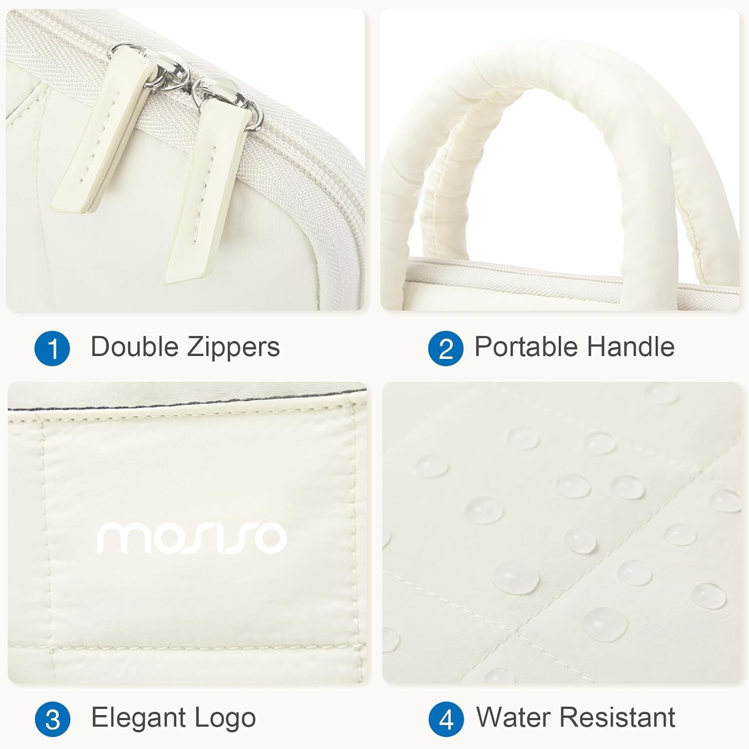 Puffy Laptop Sleeve 13-13.3 inch with Handle & Flower Pendant, Sand Color