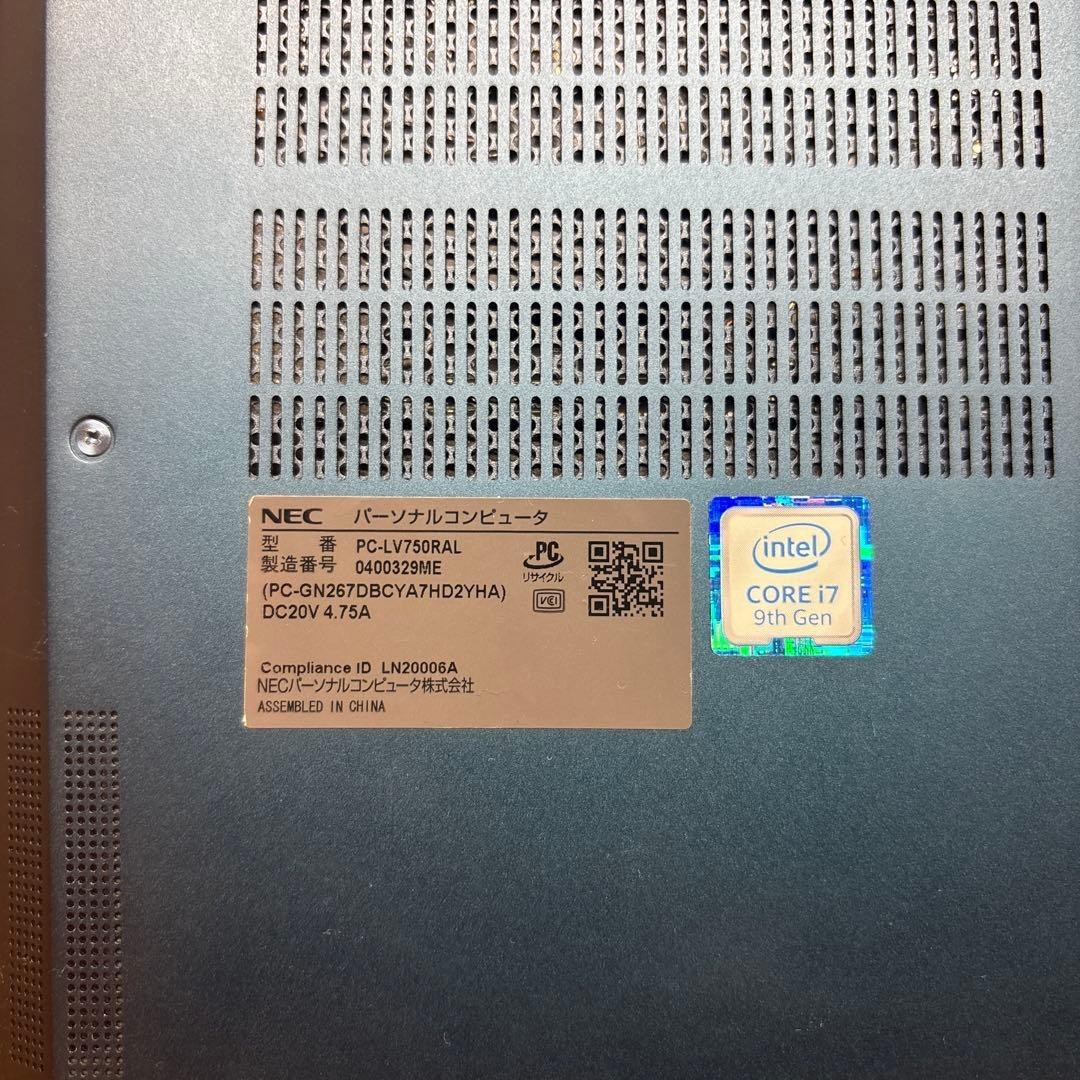 NEC LAVIE VEGA LV750/RA i7-9750H Intel UHD SSD 238GB 8GB 15.6″ 4K OLED Win 11