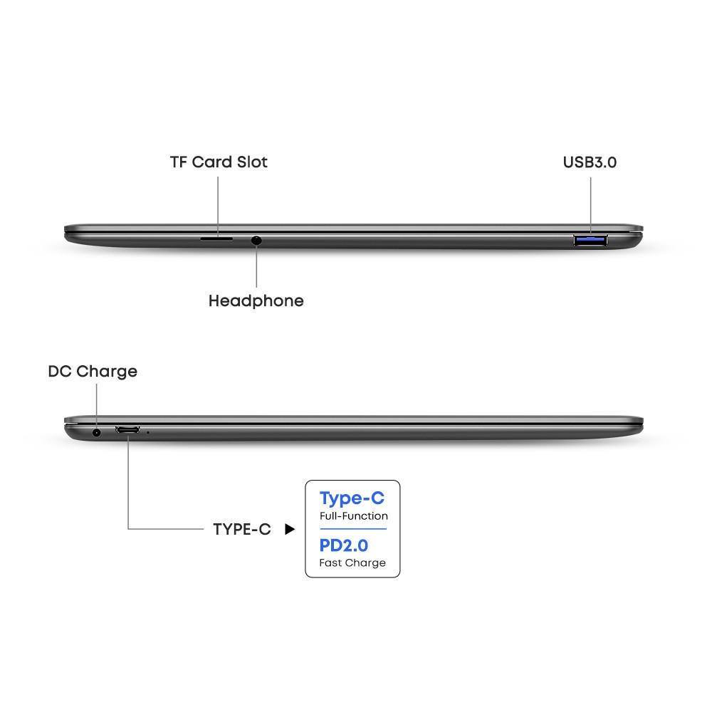 CHUWI GemiBook 13″ 2K Laptop J4115 Quad-Core, 12GB RAM, 256GB SSD, Win 10