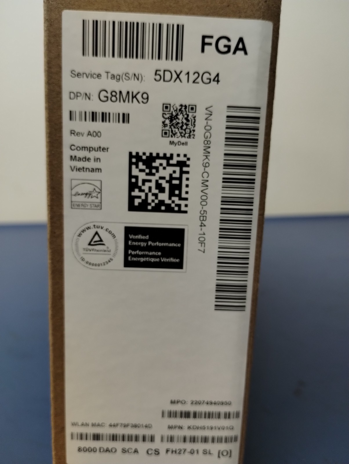 DELL 15 DC15255 G8MK9, AMD Ryzen 7 7730U, 2.00 GHz, 16 GB RAM, 512 GB NVMe SSD