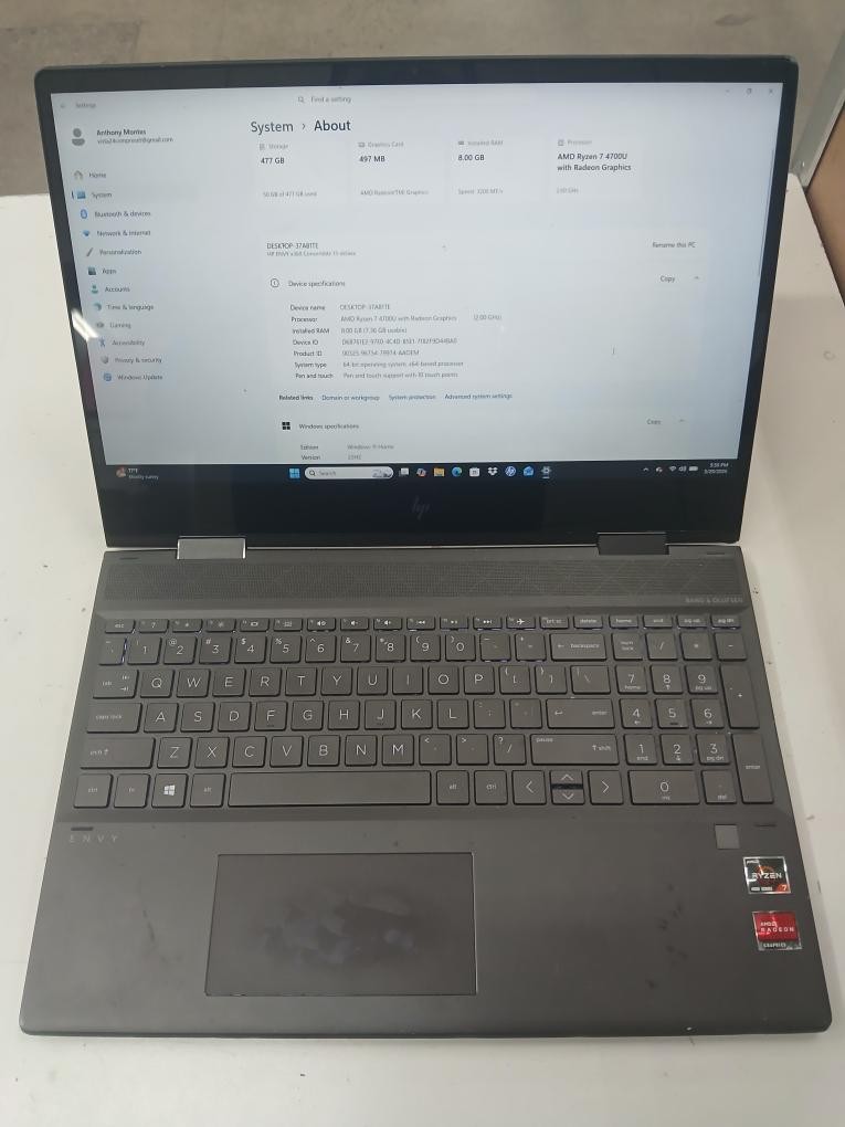 HP ENVY X360 15-DS1083CL | RYZEN 7 4700U | 512 GB | 8 GB | WIN11 (P24035178)