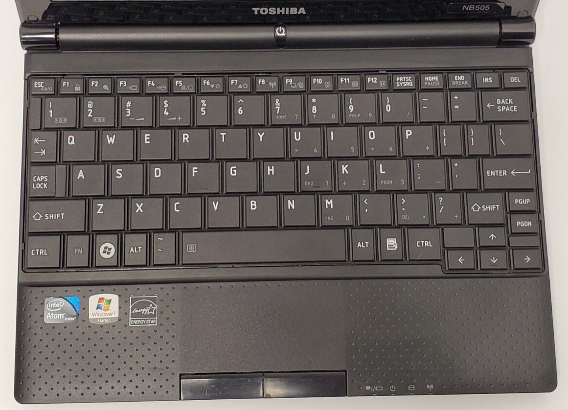 TOSHIBA NB505-N500BL Mini Laptop Intel Atom N455 1.66GHz 1GB Ram Parts or Repair