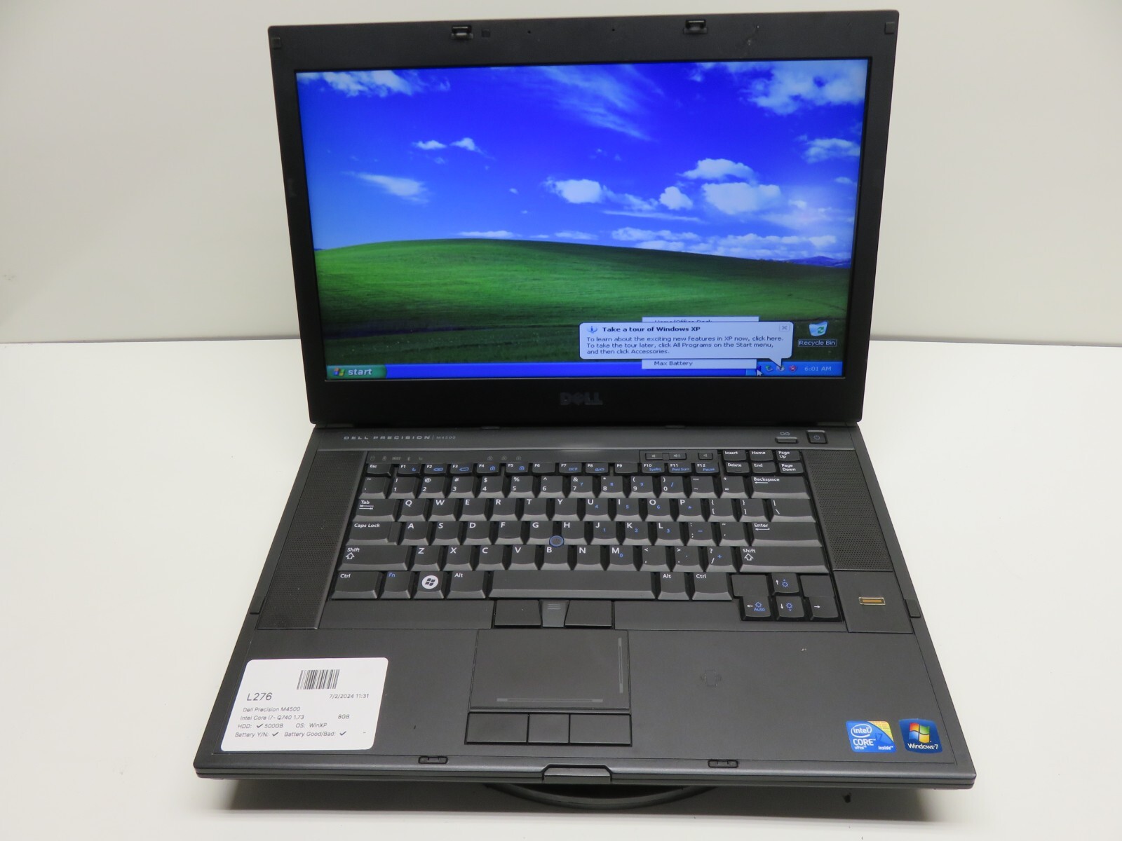 Dell Precision M4500 Laptop Intel Core i7-740QM 8GB 500GB Win XP Quadro FX 1800M