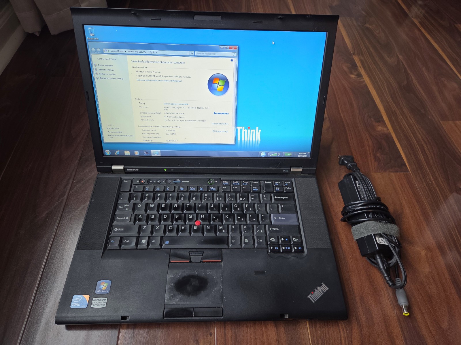 Lenovo ThinkPad T510 15″ Intel i5-M560 2.6GHz 4 GB RAM 500 GB HD Windows 7 Prem
