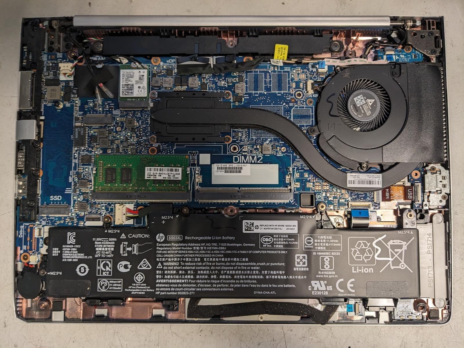 HP ELITEBOOK 840 G5 i5-8250U @ 1.60GHz, 8GB RAM, NO HDD/OS – (FOR PARTS)
