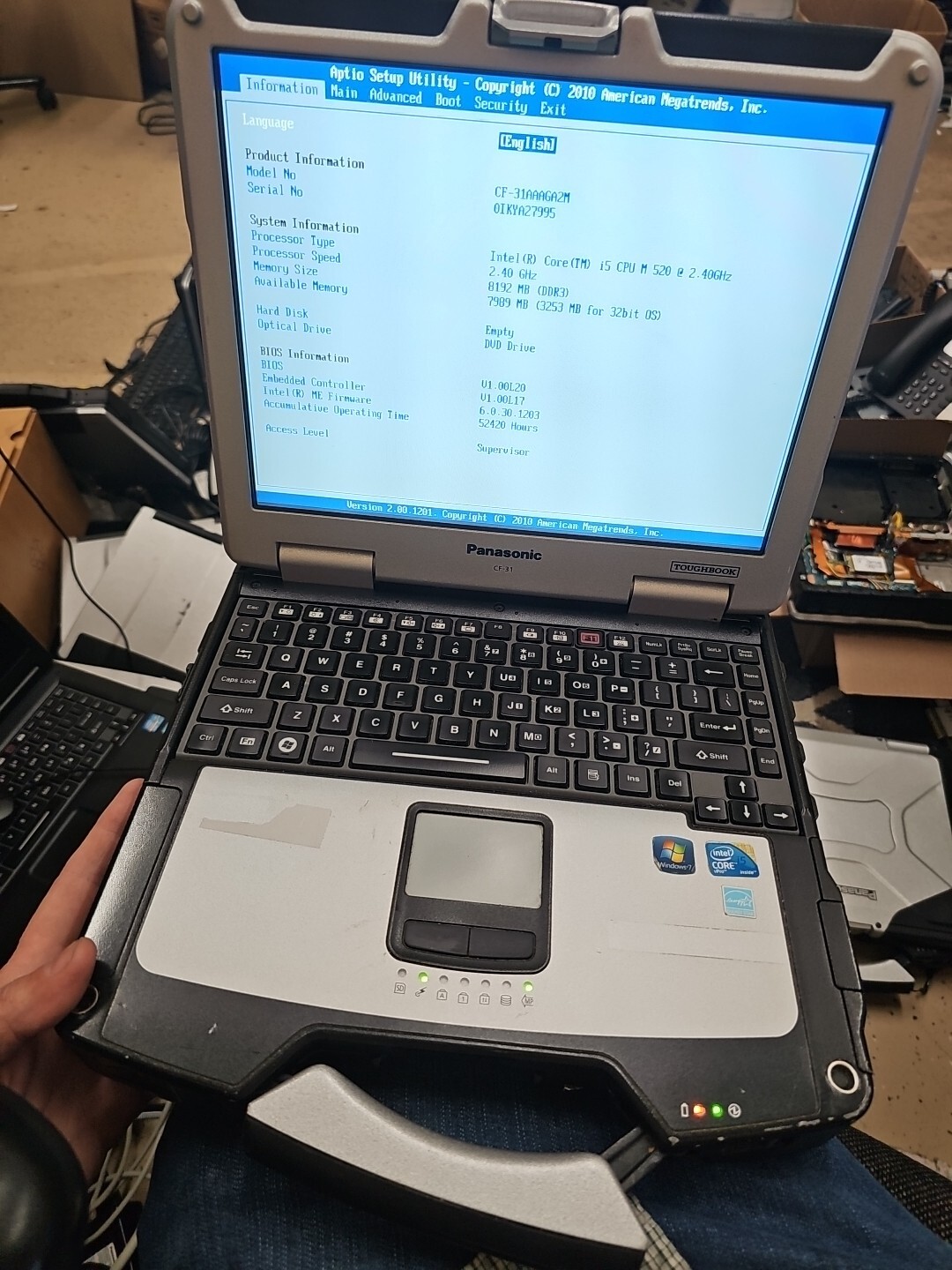 Panasonic Toughbook CF-31 MK-1 i5 520M @ 2.40GHz 8GB RAM DDR3 ( 52420HRS)