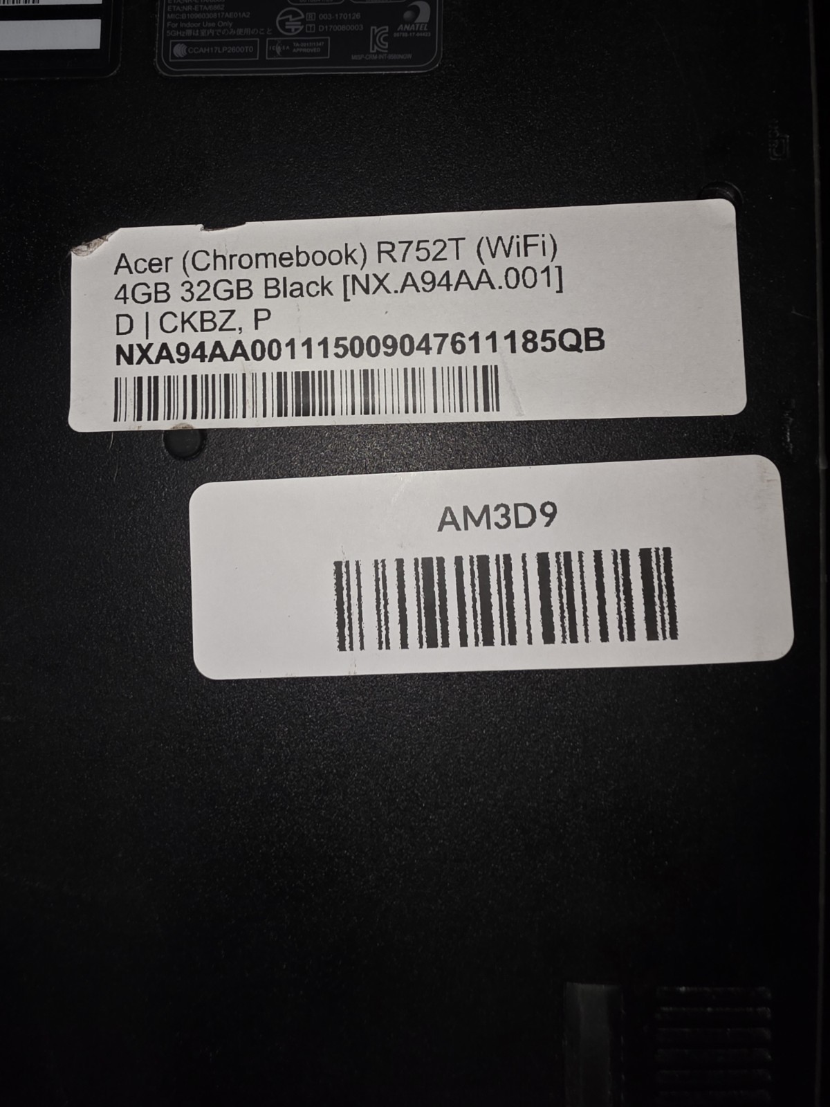 Acer Chromebook Laptop R752T Nx.A94AA.001 32 Gb WiFi 4 Gb Touch Screen 2 In 1