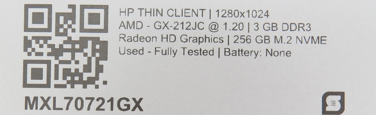 HP Thin Client Plus _ AMD-GX-212JC _ 4GB DDR3 _ 256GB M.2 NVME _ No OS