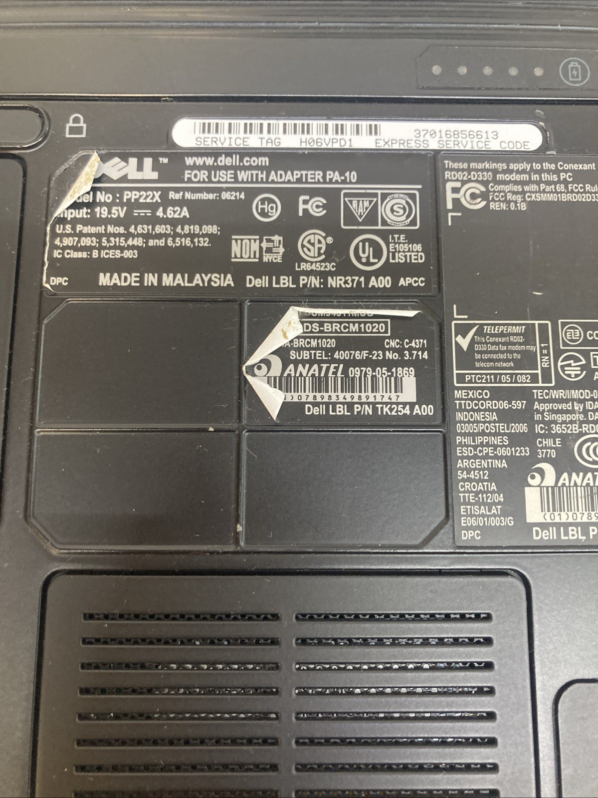 Dell Inspiron 1721 AMD Dual-Core 1.8GHz 2 GB NO HDD Boot to BIOS