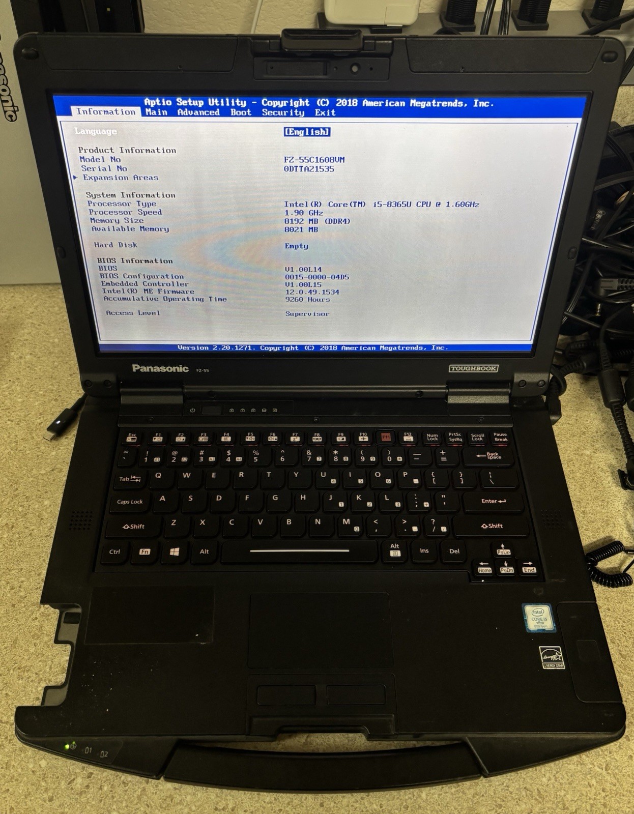 Panasonic Toughbook FZ-55 i5-8365U 1.6GHz 8GB Ram For Parts and Repair BD