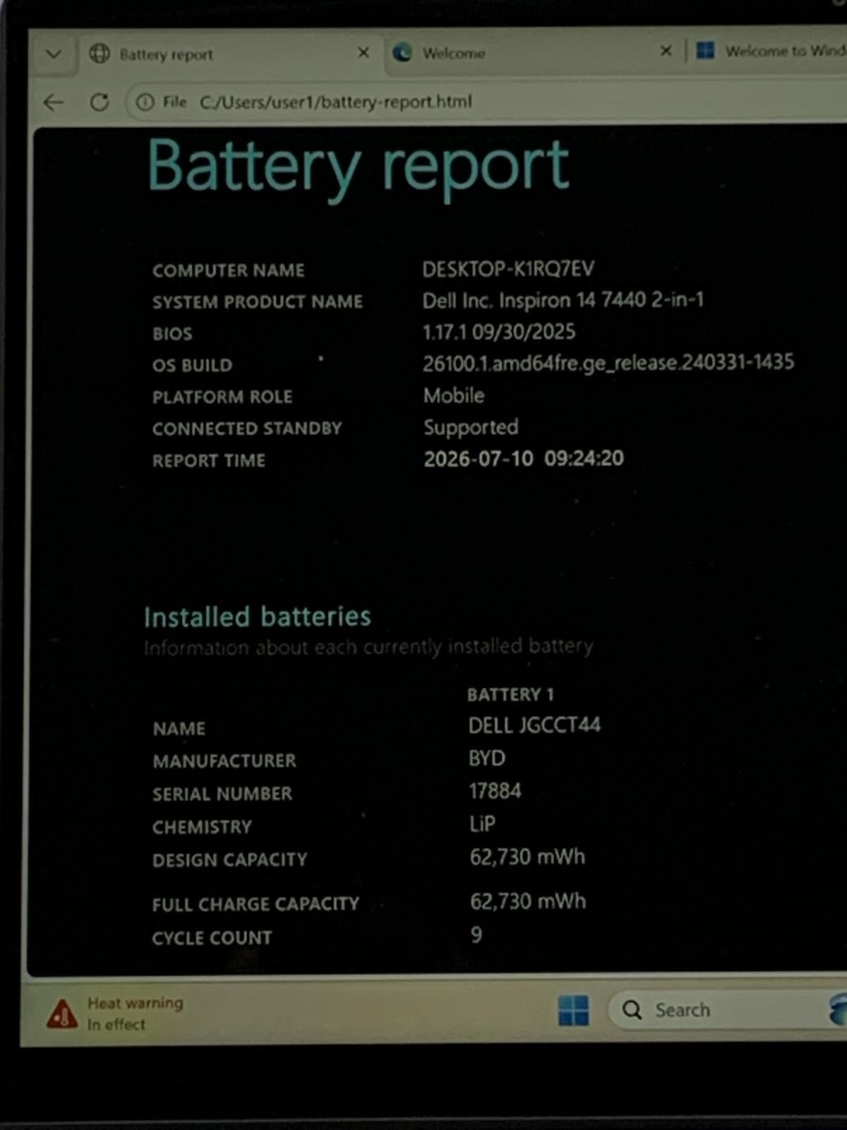 Dell Inspiron 14 7440 2-in-1 Intel Core 7 150U 512GB SSD 16GB DDR5 W11H