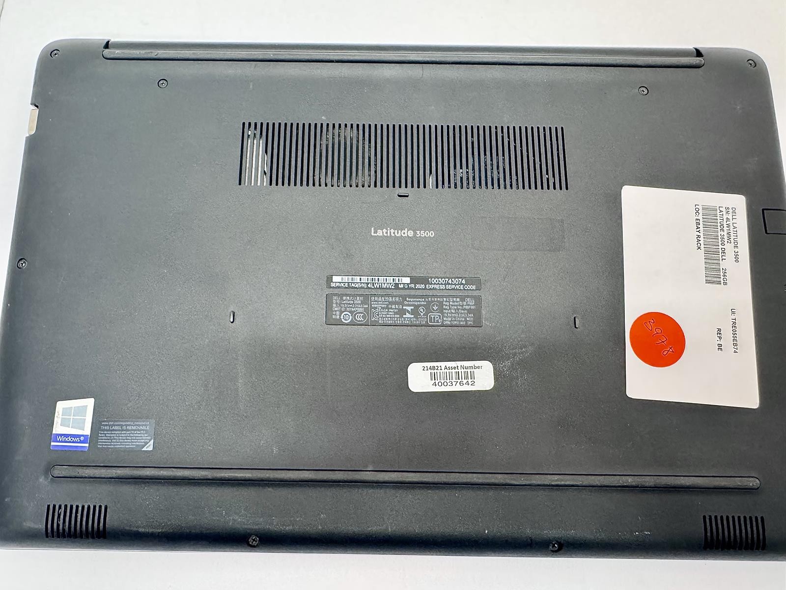 Dell Latitude 3500, Intel Core i5-8265U CPU @ 1.60GHz, 8GB RAM, 256GB NVMe